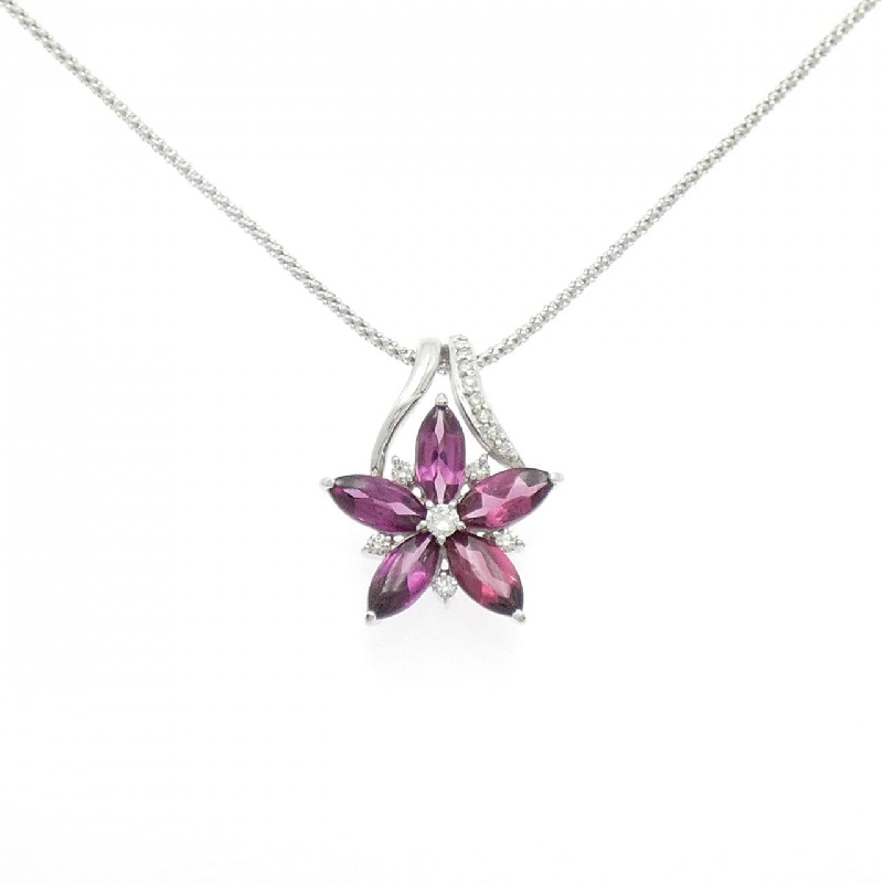 K18WG Hoa Garnet Dây Chuyền 3.40CT - Hàng hiệu Chính hãng 856915