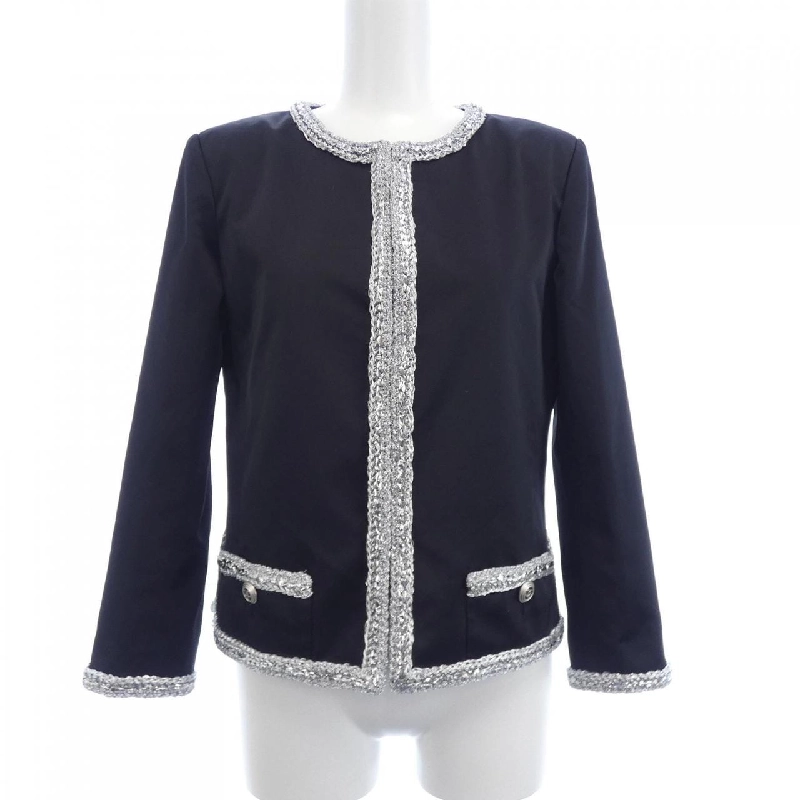 【Mã giảm giá】Áo khoác không cổ CHANEL 643803