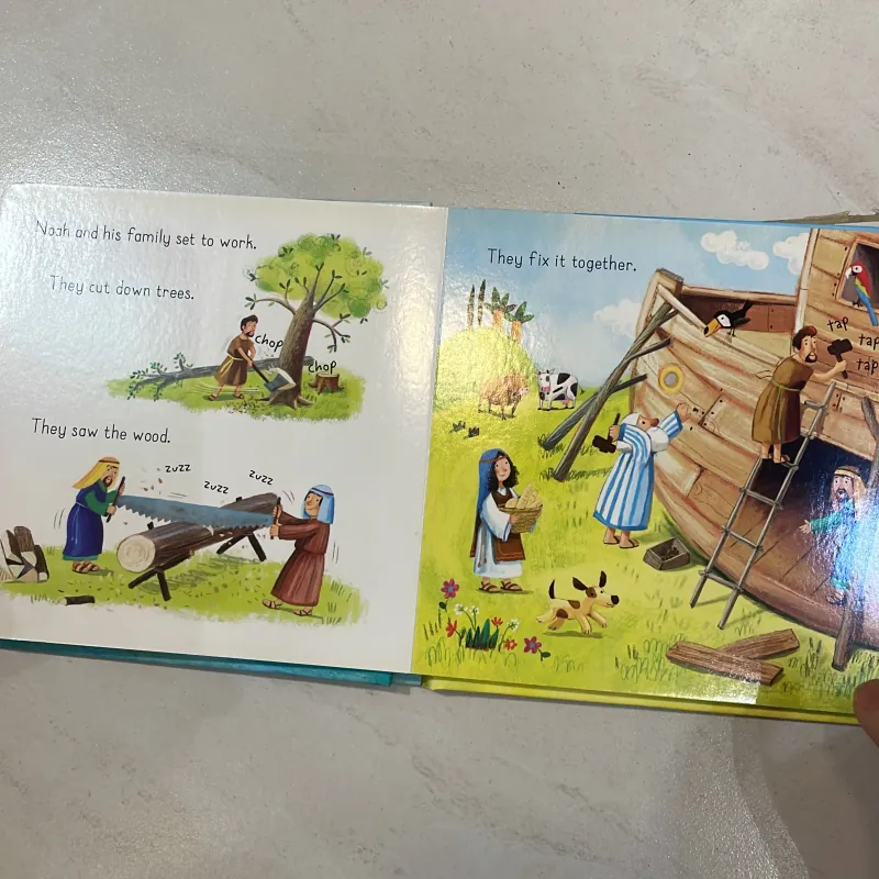 NGOẠI VĂN tiếng anh trẻ em : Usborne Little Board Books NOAH’s Ark  1027819