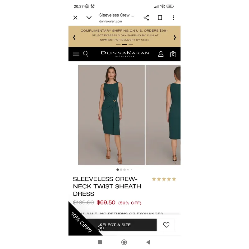 Váy sát nách xếp ly eo DKD 735622