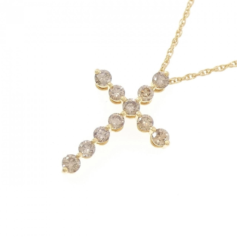 K18YG Dây chuyền kim cương chéo 1.00CT - Hàng hiệu Chính hãng 857834