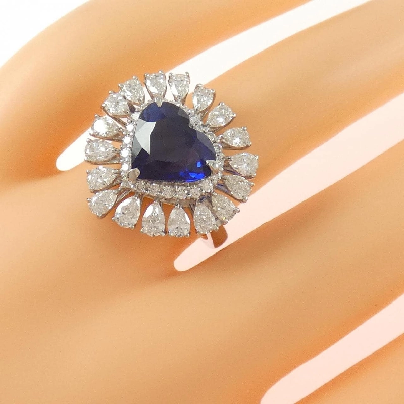 Nhẫn Sapphire hình trái tim PT900 4.09CT 667790