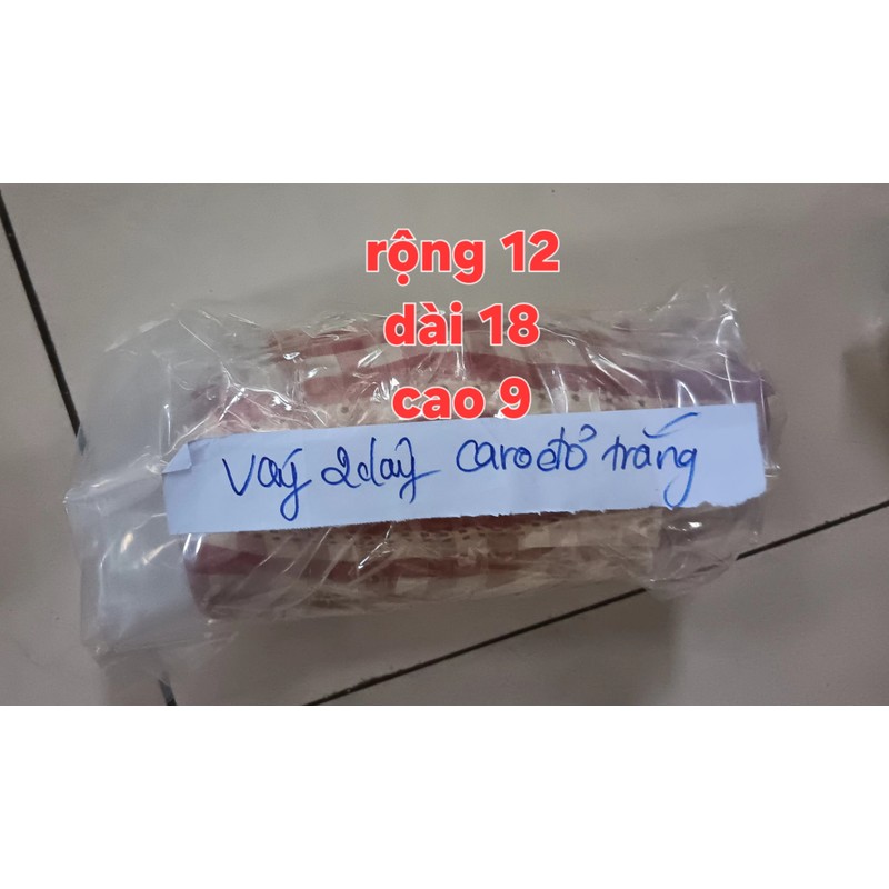 Váy 2 dây caro đỏ trắng  69717