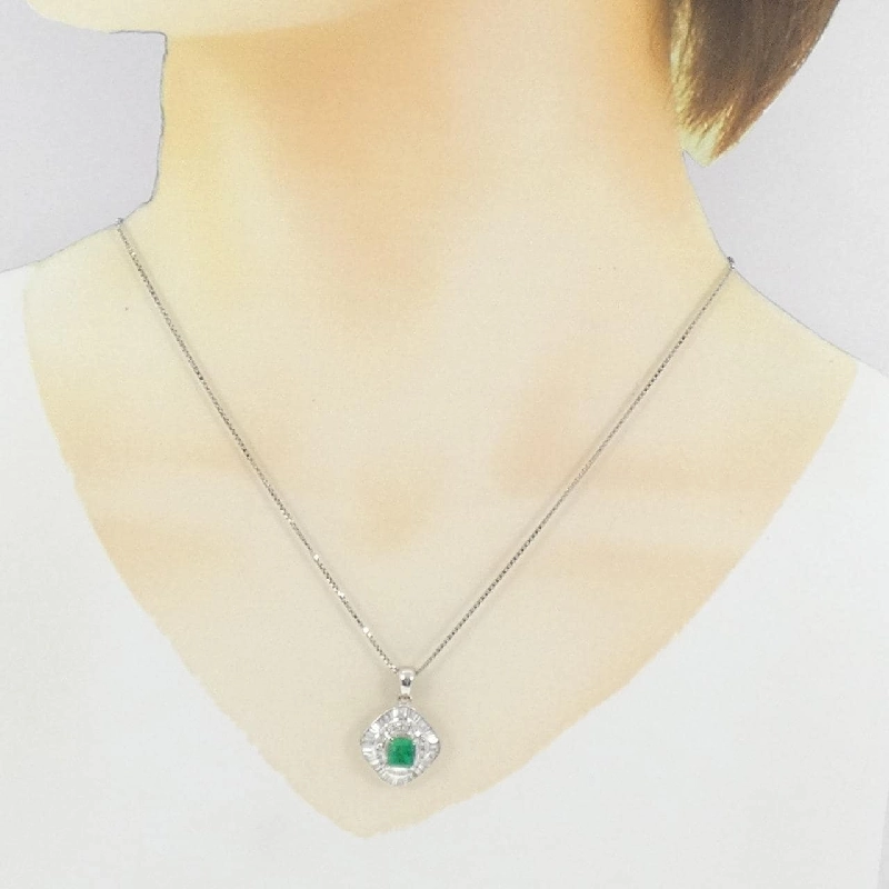 Dây chuyền ngọc lục bảo PT900/PT850 0.96CT - Hàng hiệu Authentic 856761