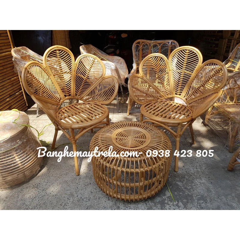 Bàn ghế mây tự nhiên uống cafe phòng ngủ 517187