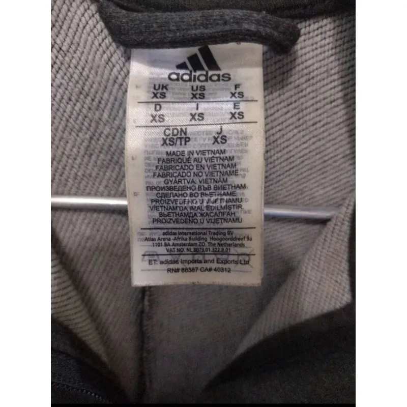 Áo Nỉ Chống Nắng Unisex Xám Adidas Size XS 713773