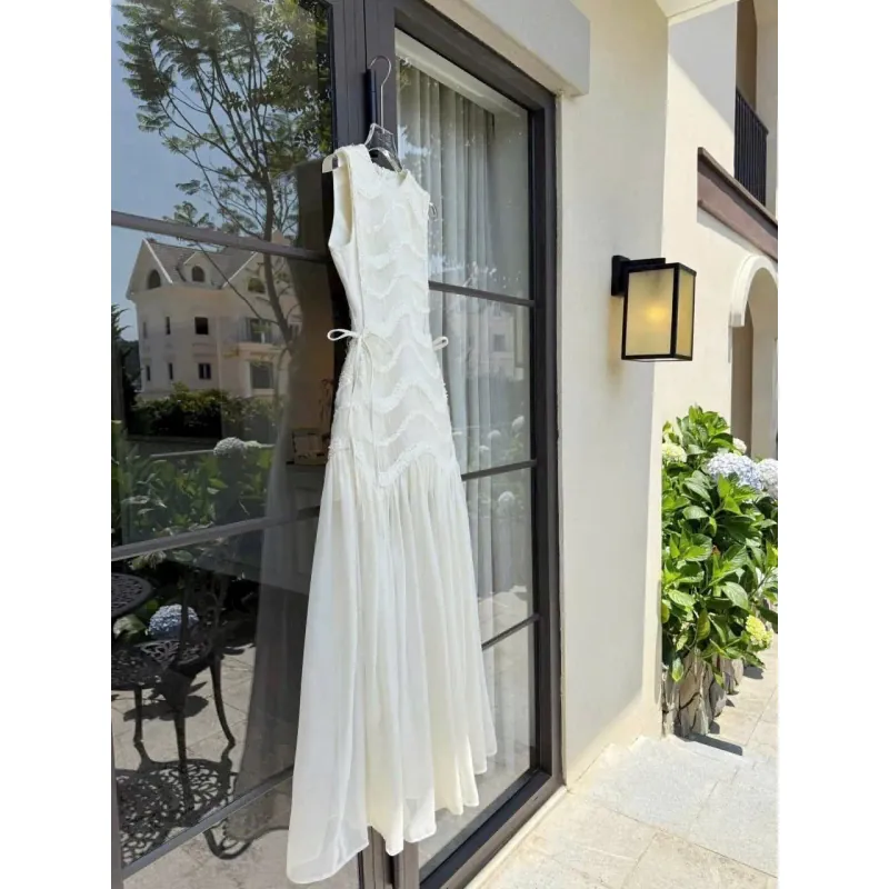 Chân váy dài nữ thượng tuần ren cao cấp màu trắng size M 1024445