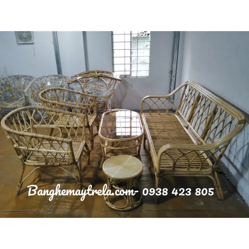 Bàn ghế mây hiện đại phòng khách 591364