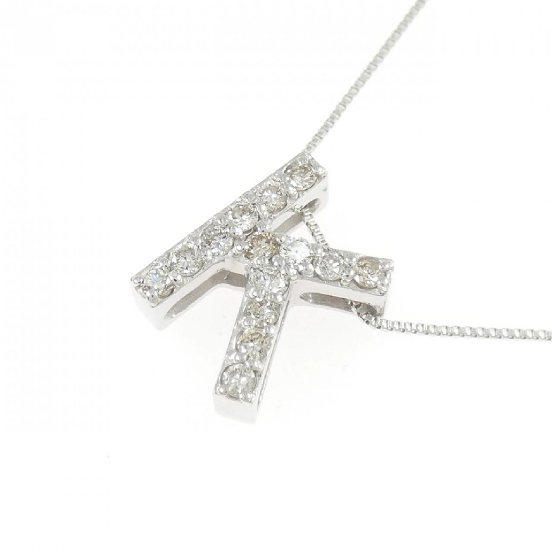 K18WG Chữ cái K Dây chuyền kim cương 0.28CT - Hàng hiệu Chính hãng 858133