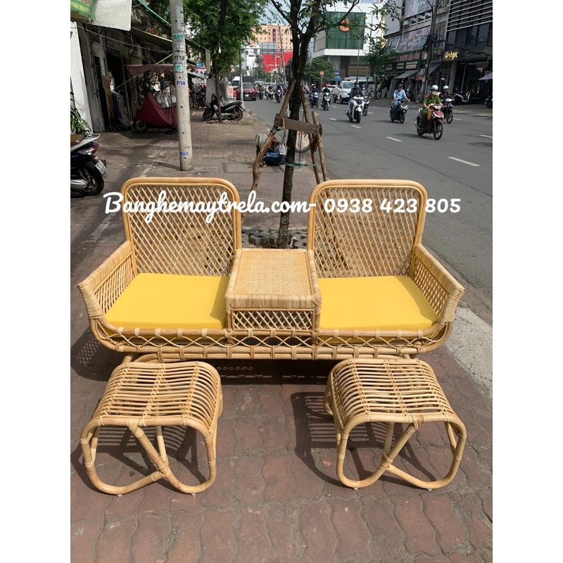 Băng ghế mây 2 chỗ decor spa 475783