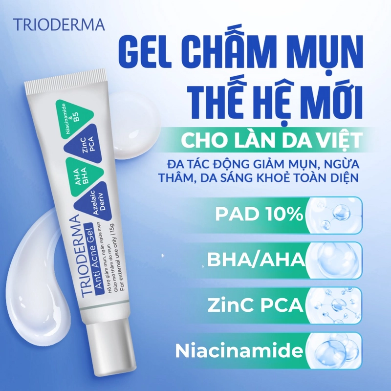 Gel chấm mụn Trioderma xoá sạch mụn, giảm viêm chính hãng 540008