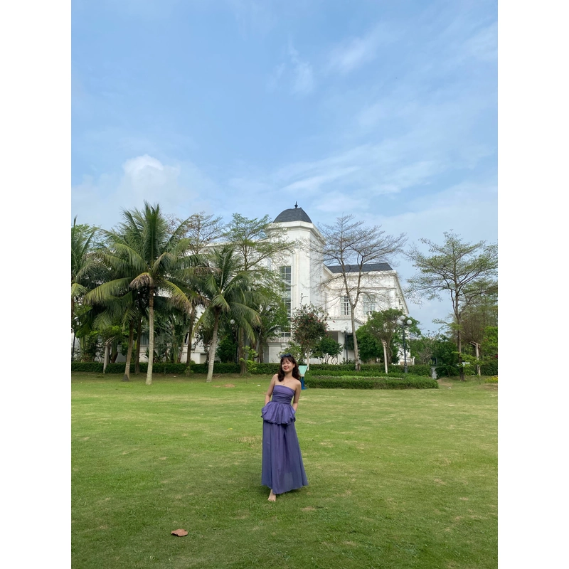 V146. Đầm tím voan tơ size M 443611