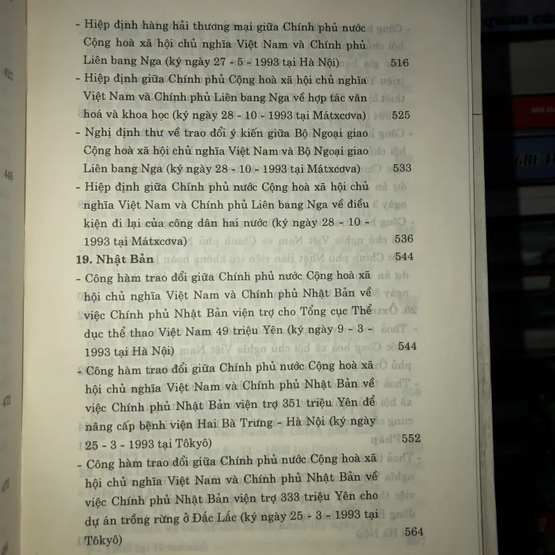 Niên giám các điều ước quốc tế nước Cộng hoà xã hội chủ nghĩa Việt Nam ký năm 1993. 755927