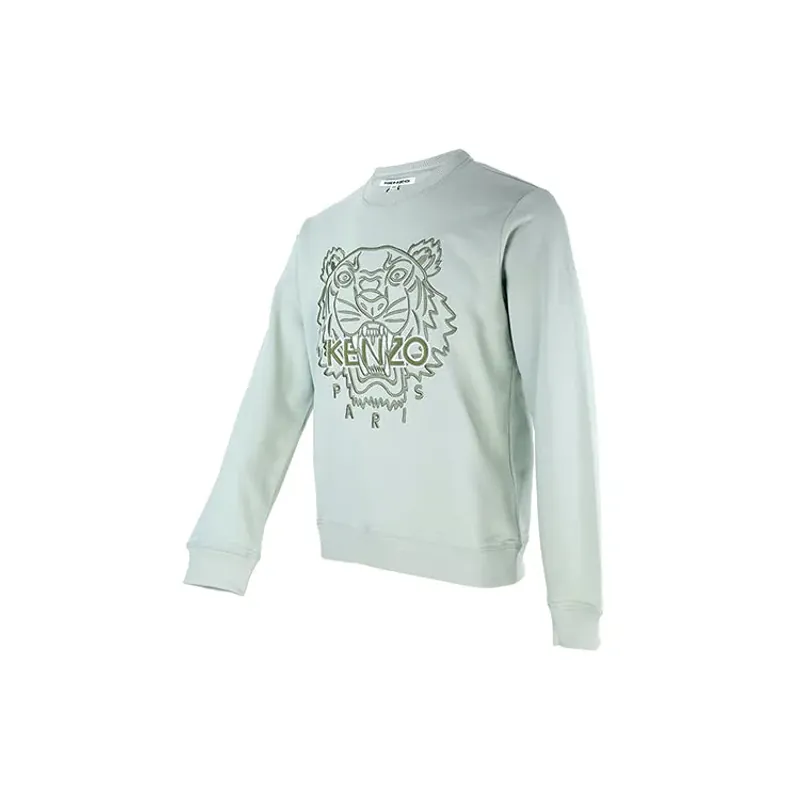 Áo sweater Kenzo màu xanh lá nhạt thêu đầu hổ size XL 729289