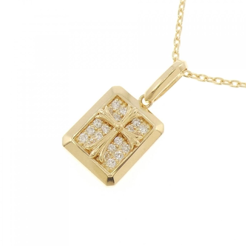 K18YG Dây chuyền kim cương chéo 0.33CT - Hàng hiệu Chính hãng 858261