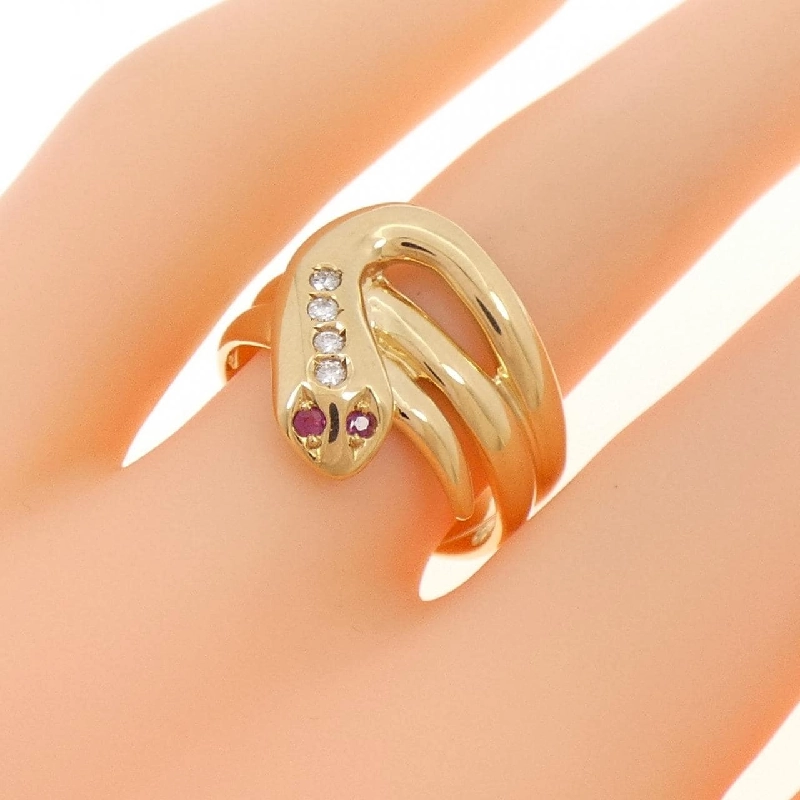 Nhẫn ruby K18YG hình rắn 666932