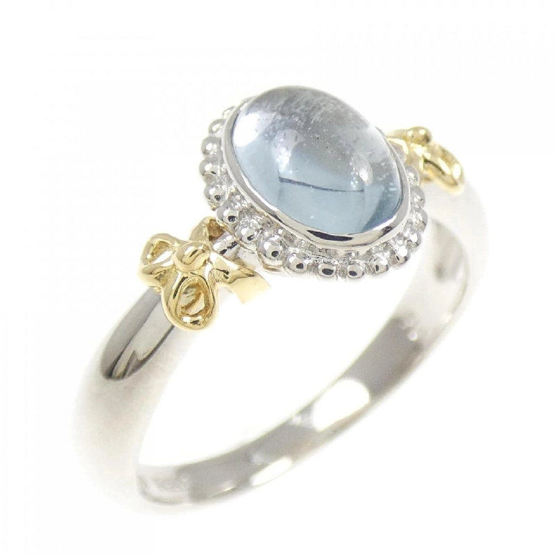 Nhẫn Ribbon Blue Topaz 750YG/PT900 - Hàng hiệu Authentic 850763