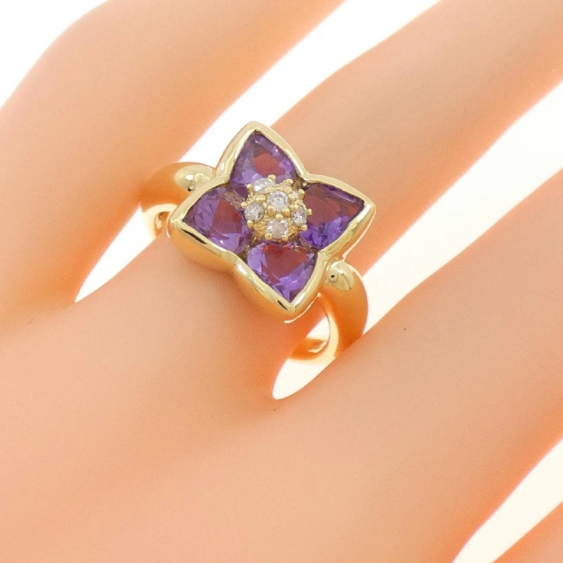 Nhẫn Amethyst Hoa K18YG - Hàng hiệu Chính hãng 851477