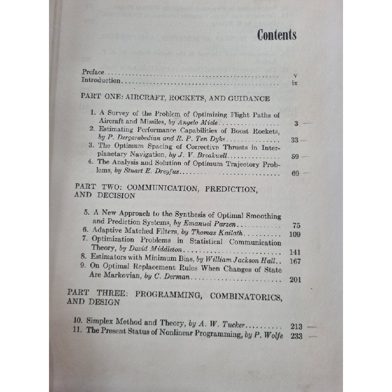 MATHEMATICAL OPTIMIZATION TECHNIQUES (EDITED BY RICHARD BELLMAN) 119895