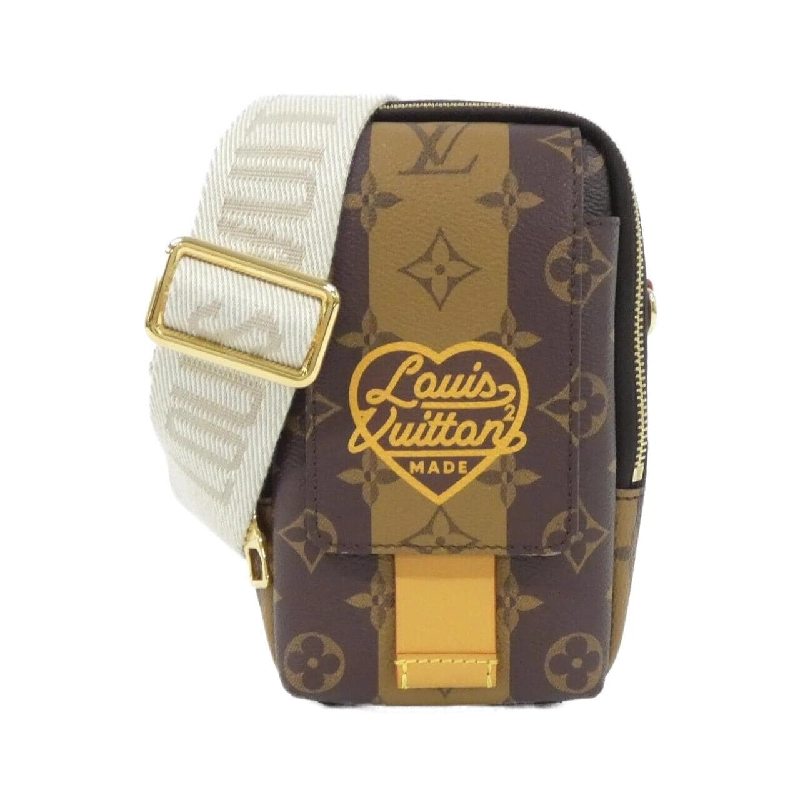 Túi đeo chéo Louis Vuitton Monogram Stripe (LV Squared) Double Phone Pouch M81005 - Hàng hiệu Chính hãng 766477