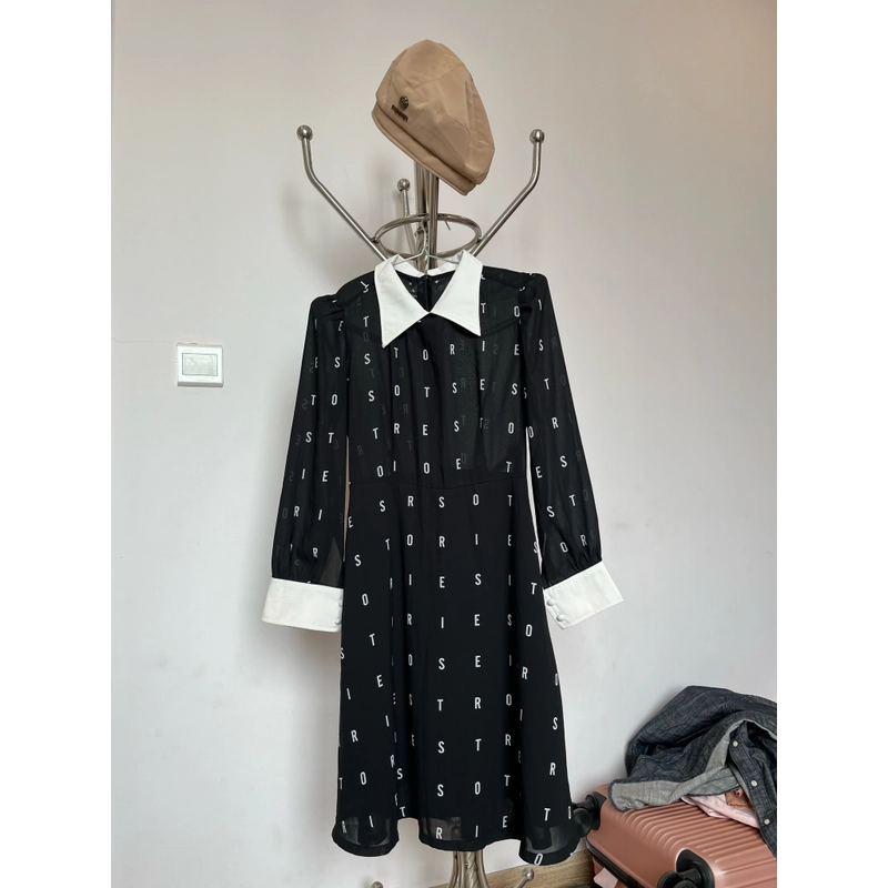 Váy voan hoạ tiết chữ trẻ trung phong cách, size S 328583