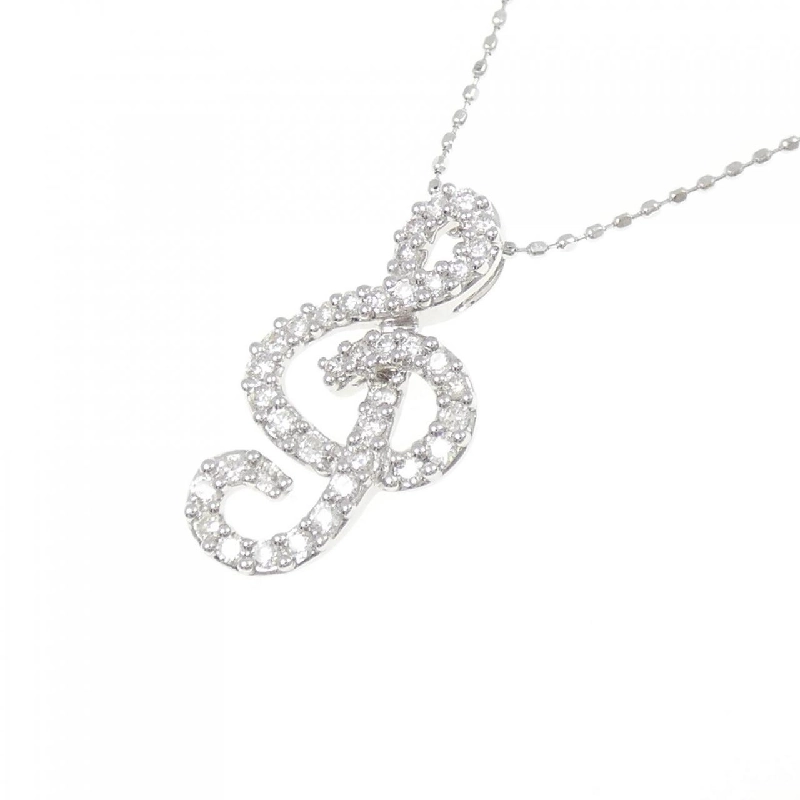 K18WG nốt nhạc ký hiệu dây chuyền kim cương 0.32CT - Hàng hiệu Authentic 860253