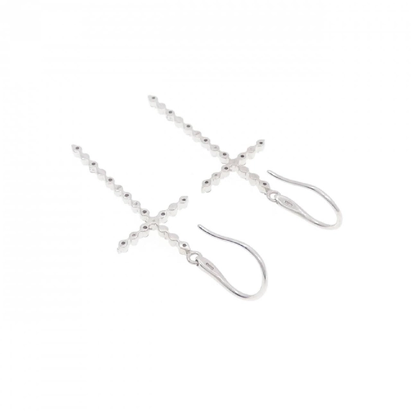 K18WG Bông tai kim cương chéo 0.14CT - Hàng hiệu Chính hãng 867836