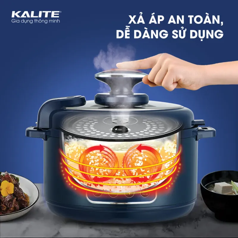 Nồi áp suất điện KALITE KPC4066 4in1 2 lớp Ceramic siêu chống dính 933254