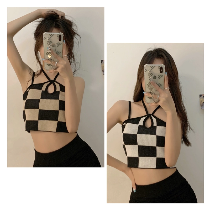 (Xả kho) Áo Croptop cột dây cổ 497109
