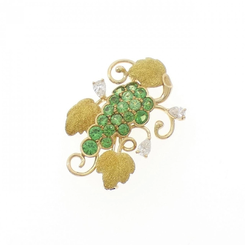 K18YG Garnet Brooch 1.45CT - Hàng hiệu Authentic 872183