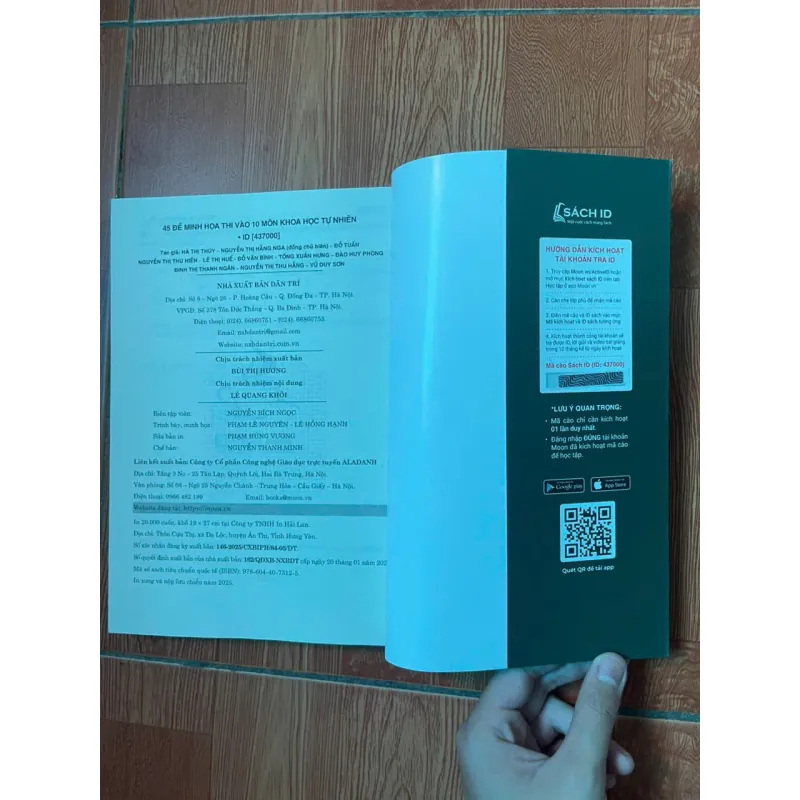 45 đề chinh phục kì thi vào 10 môn Khoa học tự nhiên, sách ôn thi vào 10 Moonbook 789353