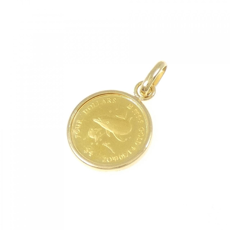 K18YG(枠) Mặt dây chuyền đồng xu - Hàng hiệu Authentic 863339