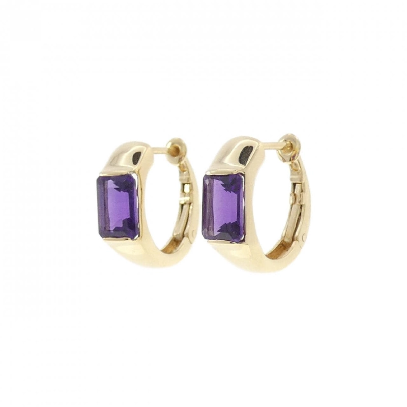 K18YG Amethyst Bông tai - Hàng hiệu Chính hãng 868923