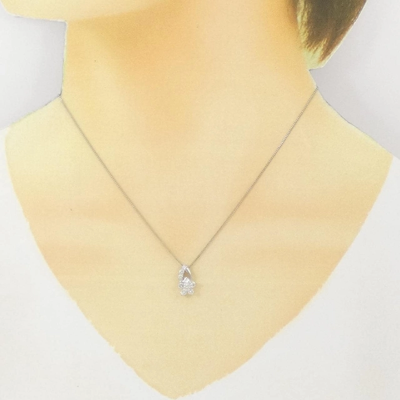 Dây chuyền kim cương hoa PT900/PT850 0.50CT - Hàng hiệu chính hãng 861915