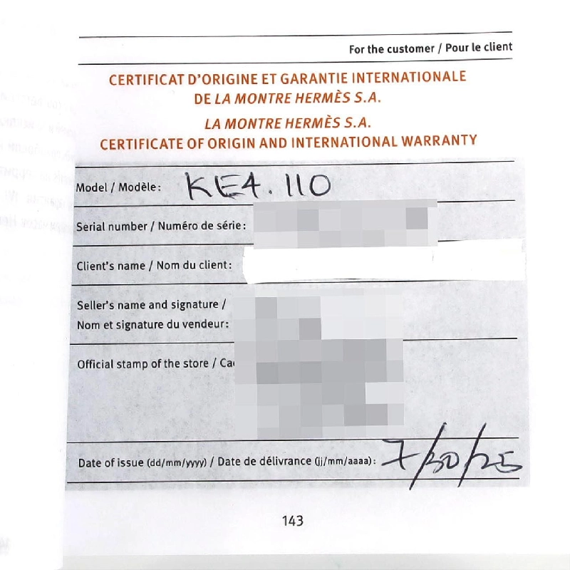 Hàng hiệu Authentic Hermes Kelly KE4.110 SS Quartz 876237