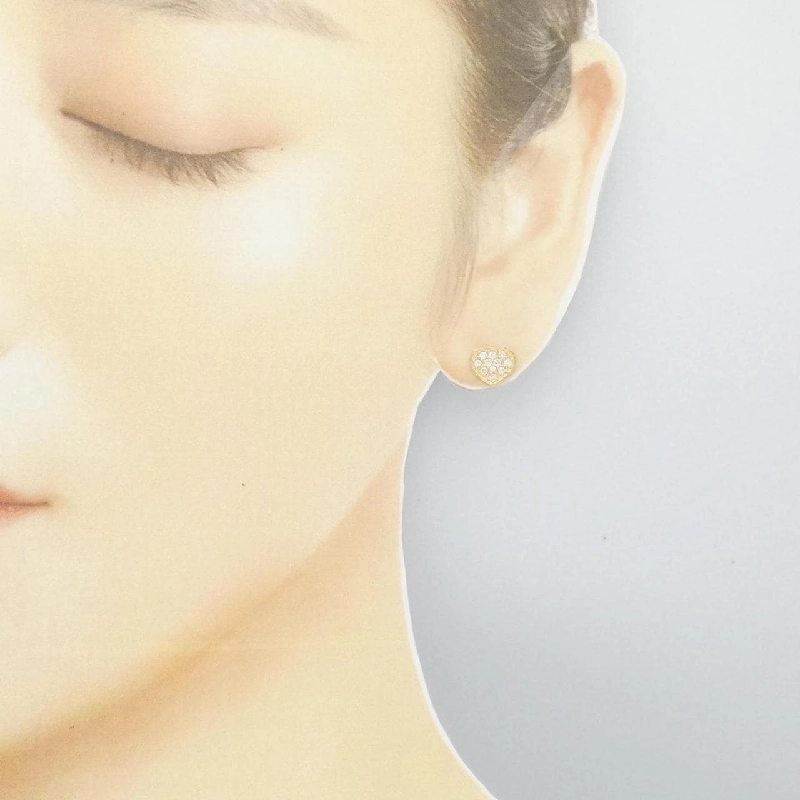 K18YG Bông tai kim cương hình trái tim 0.30CT - Hàng hiệu Chính hãng 872021