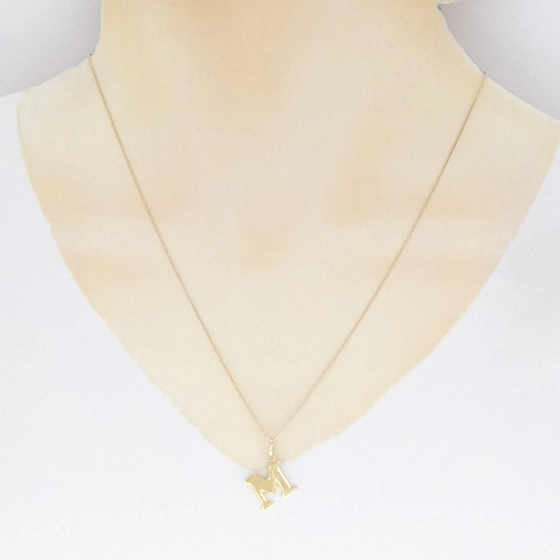 K18YG Chữ cái M Dây chuyền - Hàng hiệu Chính hãng 859646