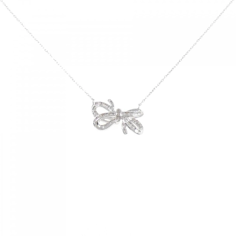 K18WG Dây chuyền kim cương hình ruy băng 0.35CT - Hàng hiệu Authentic 862386