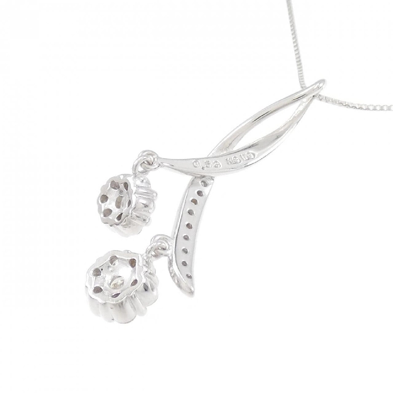 K18WG Hoa Diamond Dây chuyền 0.53CT - Hàng hiệu Chính hãng 860889