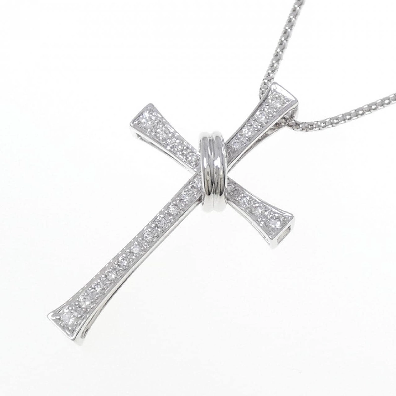 K18WG Dây chuyền kim cương chéo 0.45CT - Hàng hiệu Authentic 862609