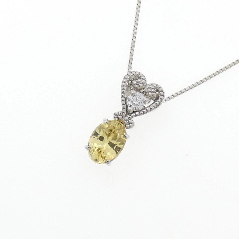 Dây chuyền sapphire hình trái tim PT900/PT850 0.791CT - Hàng hiệu Authentic 858082