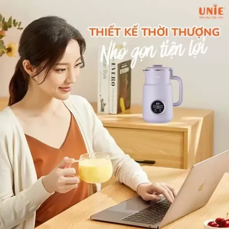 🔥 UNIE UMB08 – MÁY LÀM SỮA HẠT MINI 600ML – 5 CHỨC NĂNG, LƯỠI DAO 6 CÁNH INOX 304! 🥛✨ 720963