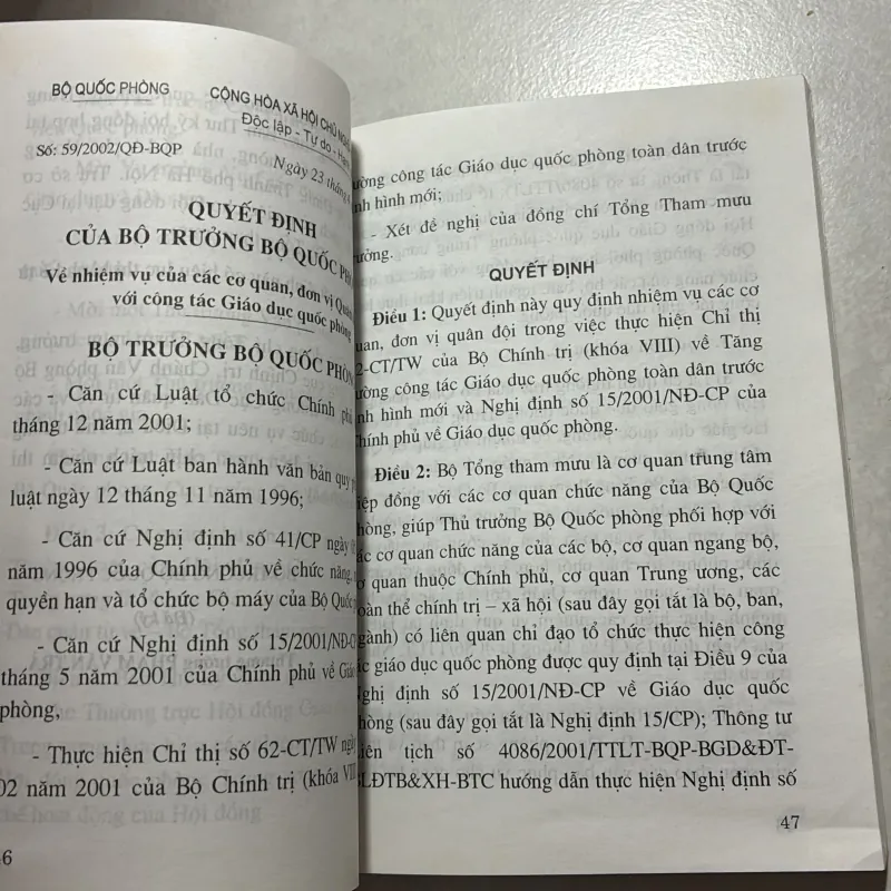 Một số văn bản quy định về chức năng… của các cơ quan dân quân tự vệ các cấp 746494