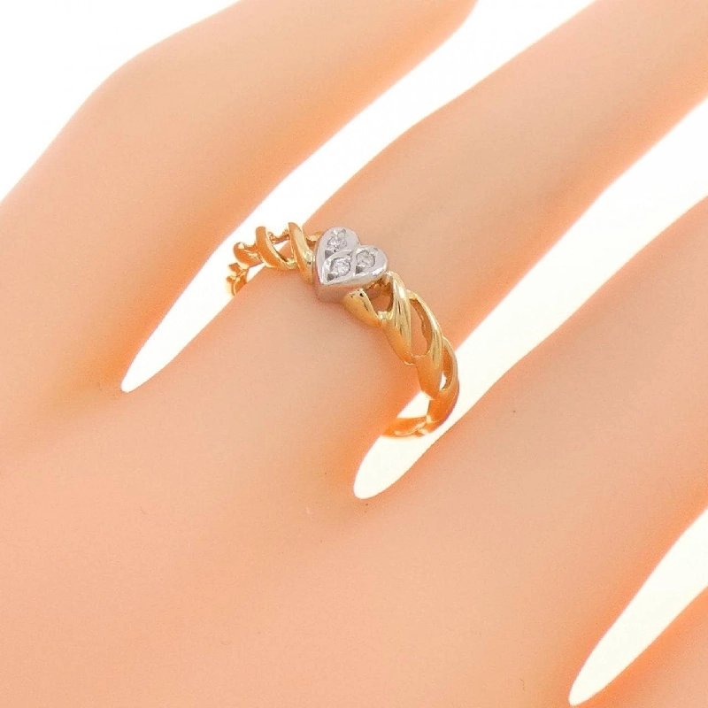 Nhẫn kim cương hình trái tim K18YG/PT900 0.02CT 667866