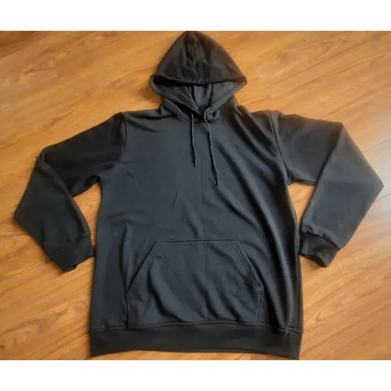 Áo hoodie đen chui đầu 596428
