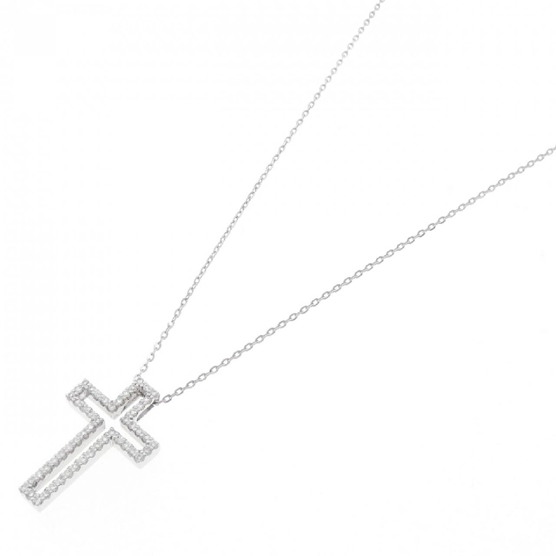 K18WG Dây chuyền kim cương hình chữ thập 0.26CT - Hàng hiệu Chính hãng 851122