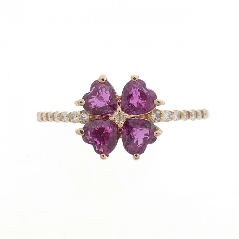 Nhẫn ruby K18PG hình trái tim × hoa 0.89CT 667772