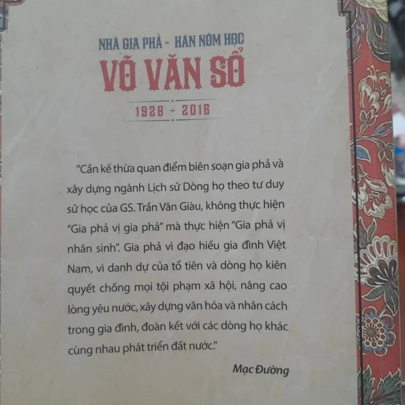 Nhà Gia phả - Hán Nôm học VÕ VĂN SỔ 756326