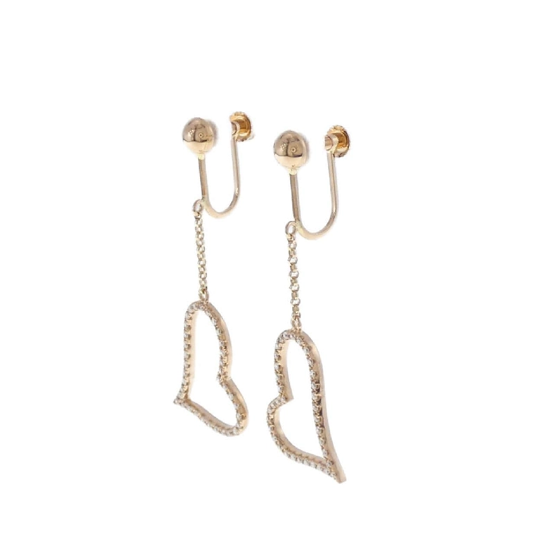 K18PG Bông tai hình trái tim kim cương 0.24CT - Hàng hiệu Chính hãng 874526