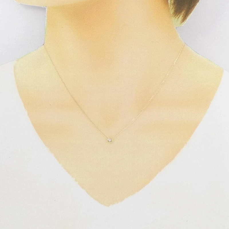 K18YG Solitaire Dây chuyền kim cương 0.05CT - Hàng hiệu Chính hãng 864831